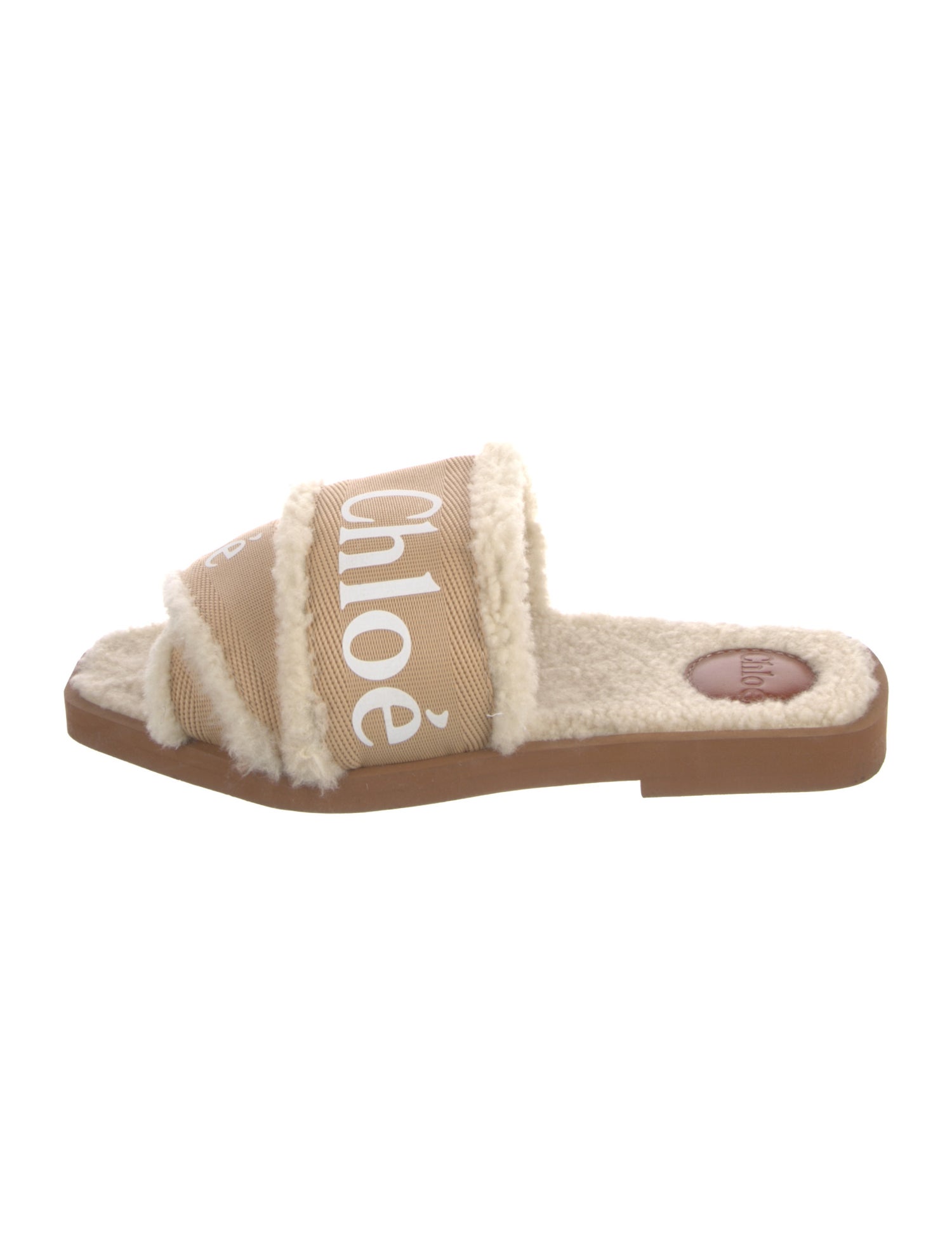 Chloé Canvas Animal Print Slides