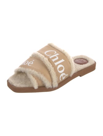 Chloé Canvas Animal Print Slides