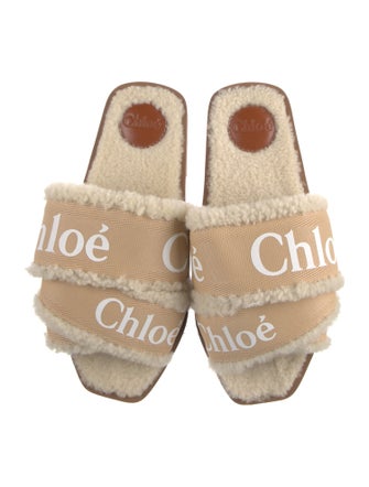 Chloé Canvas Animal Print Slides