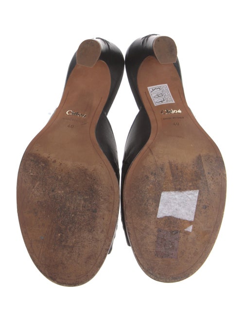 Chloé Leather Embroidered Accent Slides