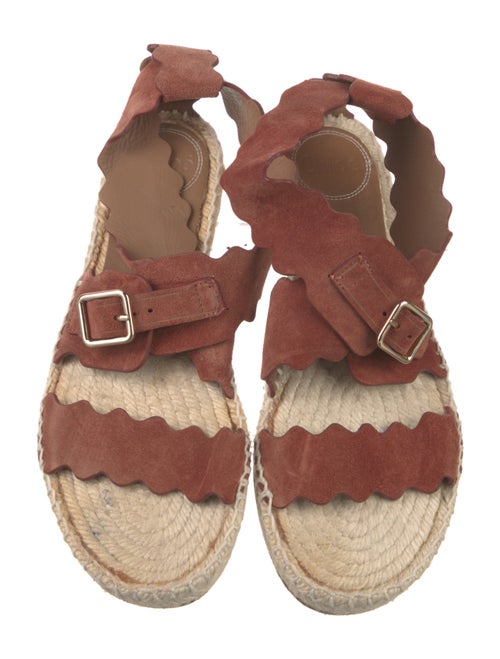 Chloé Suede Whipstitch Trim Espadrilles