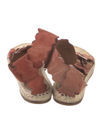 Chloé Suede Whipstitch Trim Espadrilles