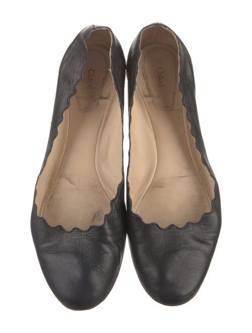 Chloé Leather Scalloped Accent Ballet Flats