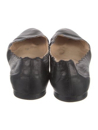 Chloé Leather Scalloped Accent Ballet Flats