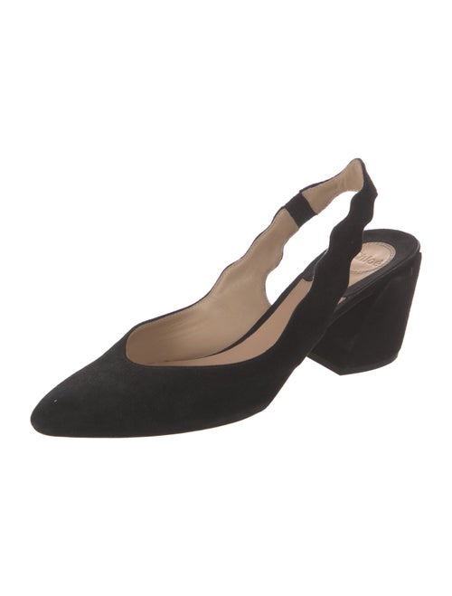 Chloé Suede Scalloped Accent Slingback Pumps