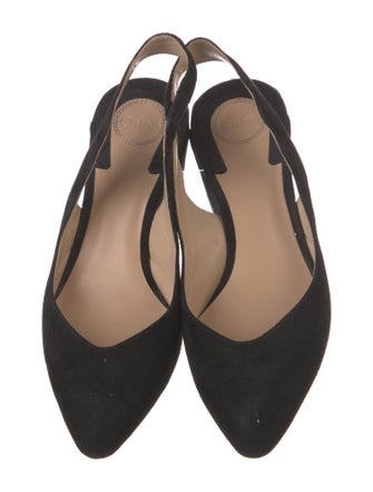 Chloé Suede Scalloped Accent Slingback Pumps