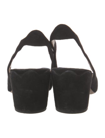 Chloé Suede Scalloped Accent Slingback Pumps
