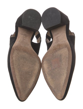 Chloé Suede Scalloped Accent Slingback Pumps