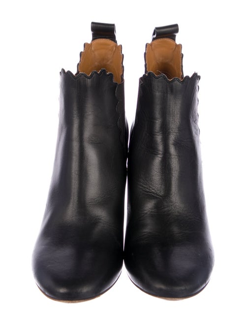 Chloé Leather Scalloped Accent Chelsea Boots