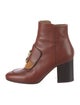 Chloé Leather Colorblock Pattern Lace-Up Boots