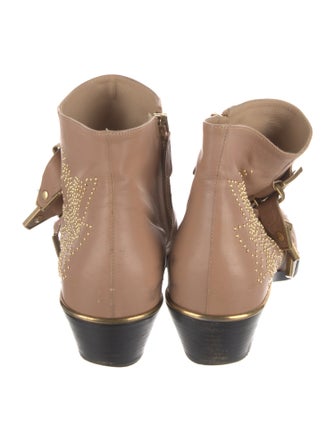 Chloé Leather Studded Accents Boots