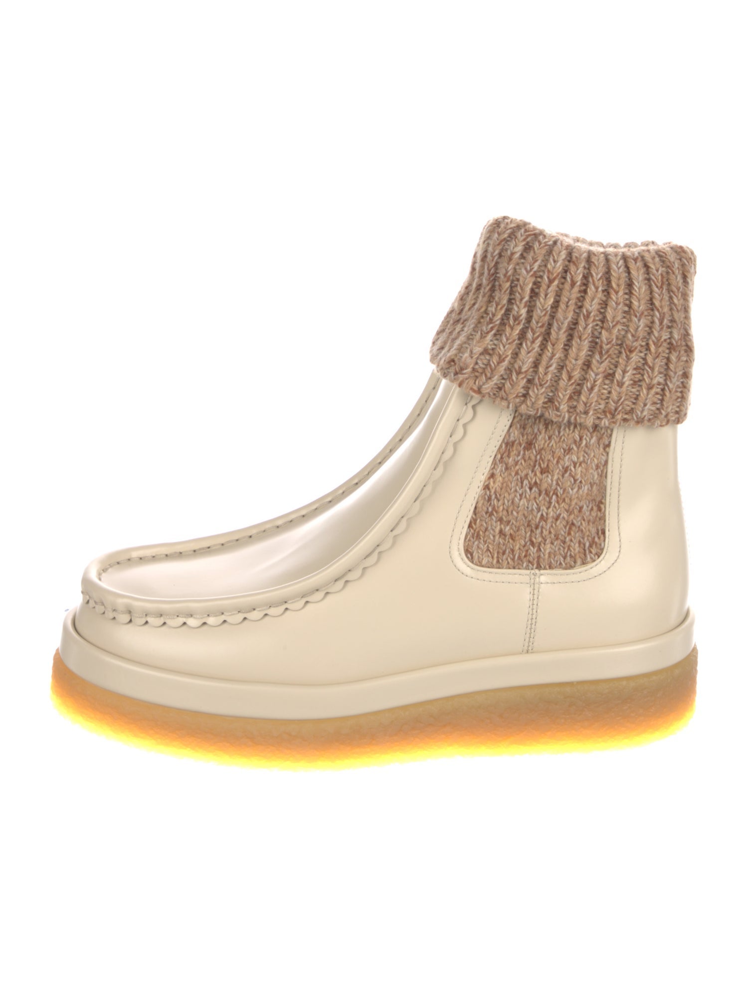 Chloé Leather Colorblock Pattern Chelsea Boots