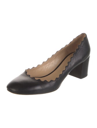 Chloé Leather Scalloped Accent Pumps