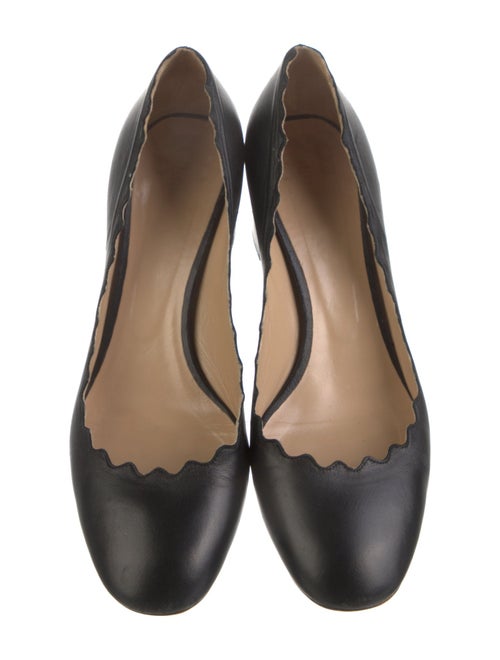 Chloé Leather Scalloped Accent Pumps