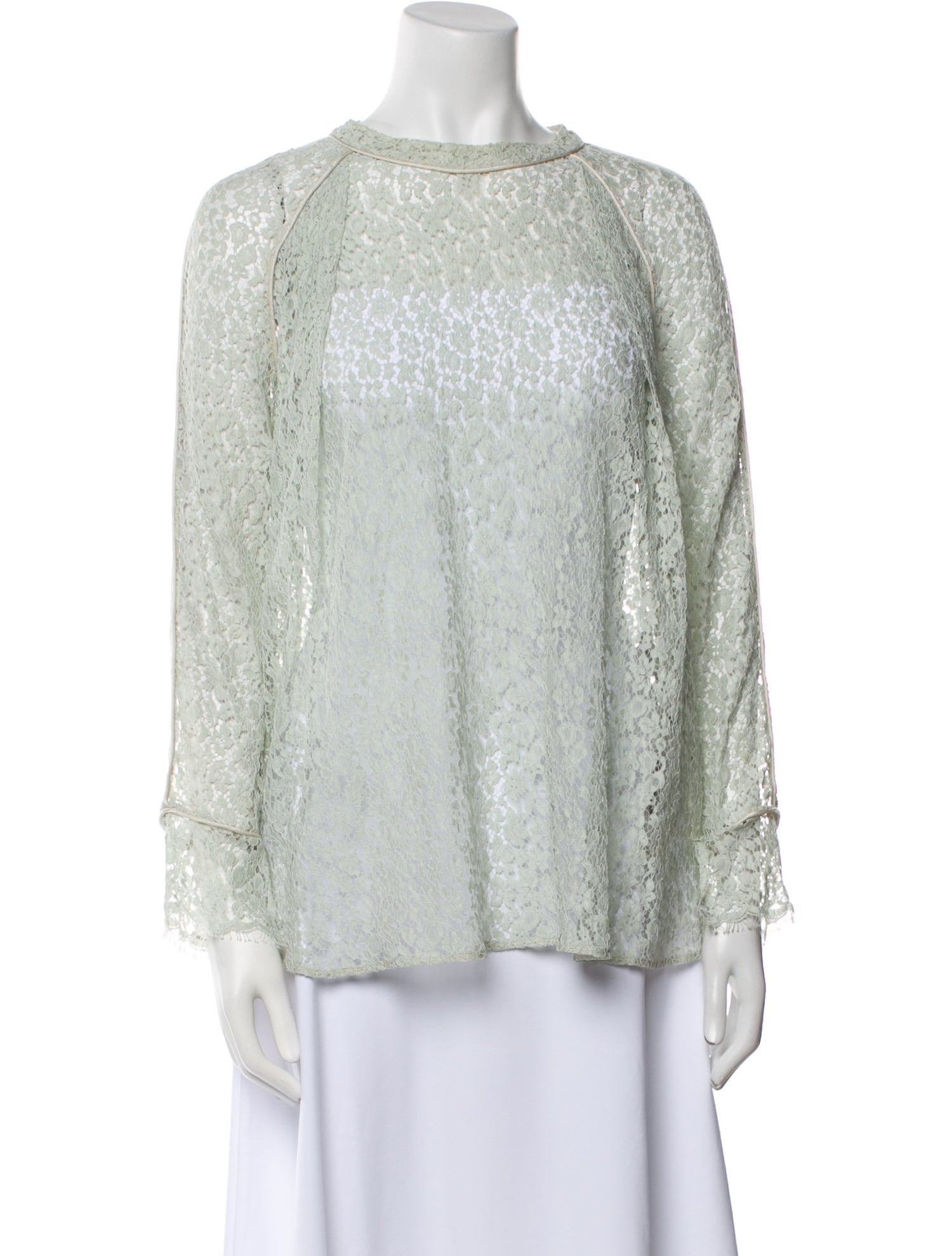 Chloé Lace Bateau Neckline Blouse