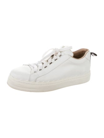 Chloé Leather Scalloped Accent Sneakers