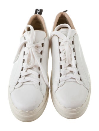 Chloé Leather Scalloped Accent Sneakers