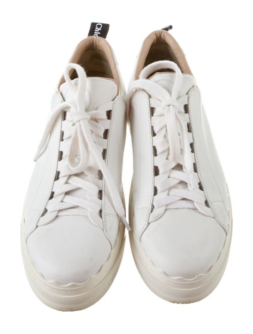 Chloé Leather Scalloped Accent Sneakers