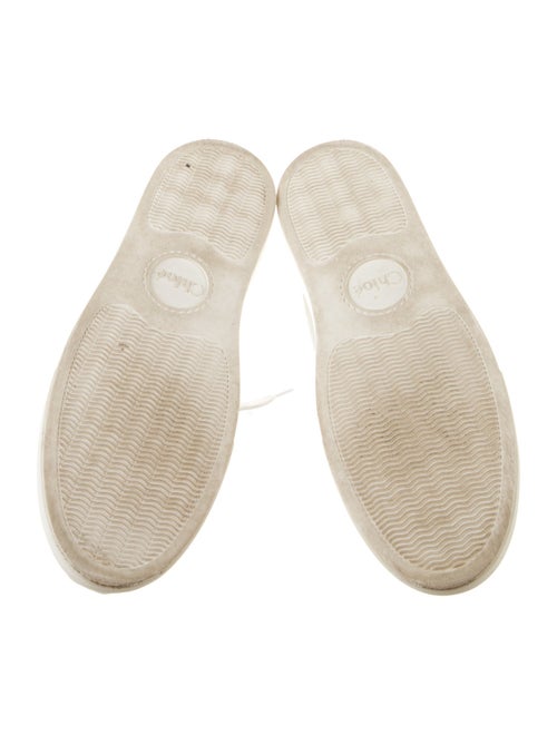 Chloé Leather Scalloped Accent Sneakers