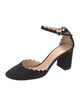 Chloé Suede Scalloped Accent D'Orsay Pumps