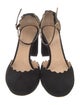 Chloé Suede Scalloped Accent D'Orsay Pumps