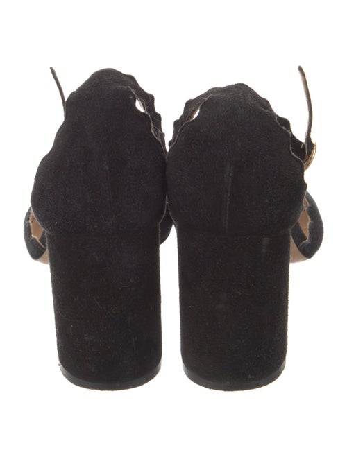 Chloé Suede Scalloped Accent D'Orsay Pumps