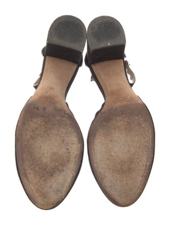 Chloé Suede Scalloped Accent D'Orsay Pumps