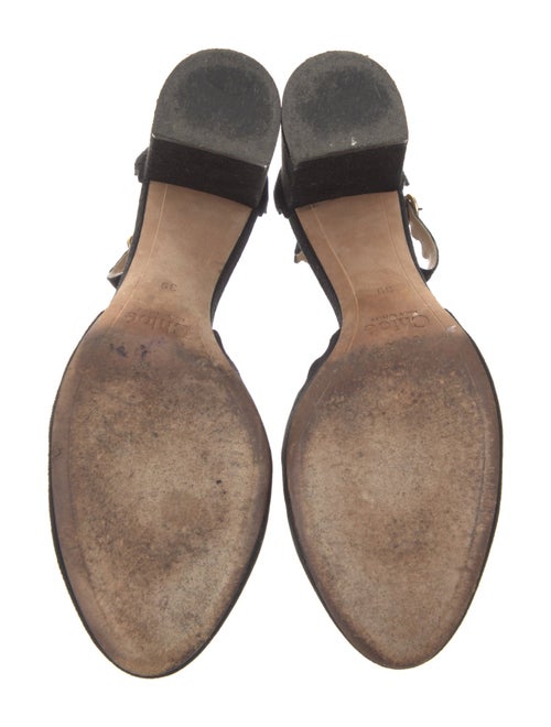 Chloé Suede Scalloped Accent D'Orsay Pumps