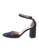 Chloé Suede Scalloped Accent D'Orsay Pumps