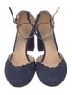 Chloé Suede Scalloped Accent D'Orsay Pumps