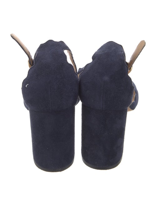 Chloé Suede Scalloped Accent D'Orsay Pumps