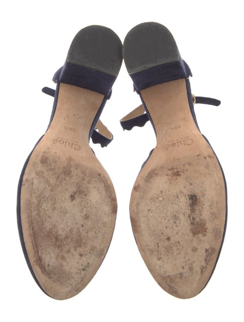 Chloé Suede Scalloped Accent D'Orsay Pumps