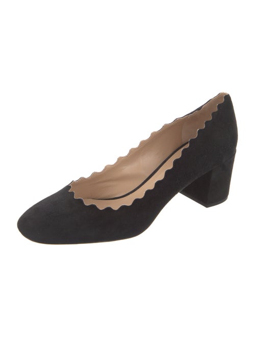 Chloé Suede Scalloped Accent Pumps