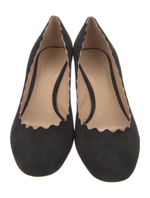 Chloé Suede Scalloped Accent Pumps