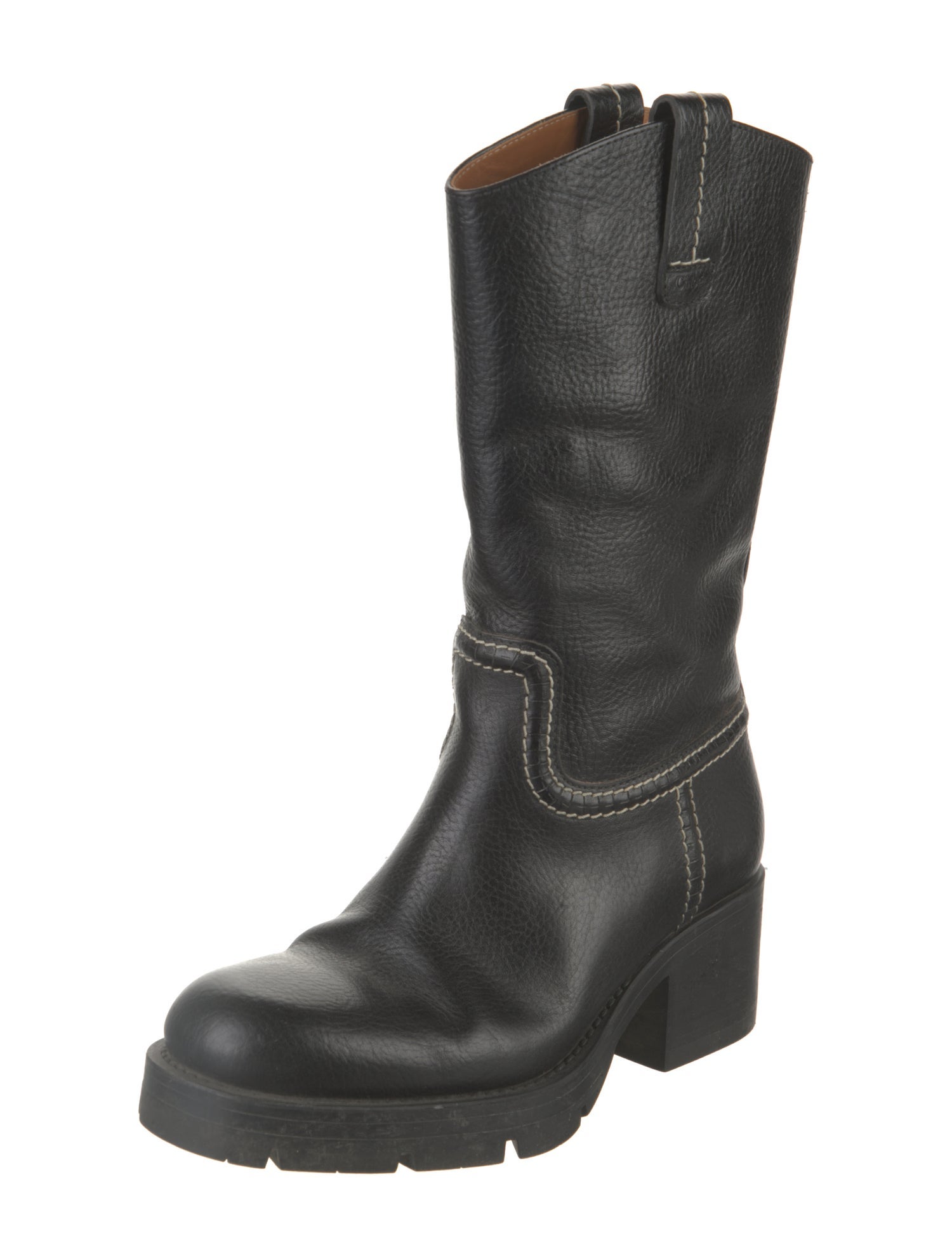 Chloé Leather Moto Boots
