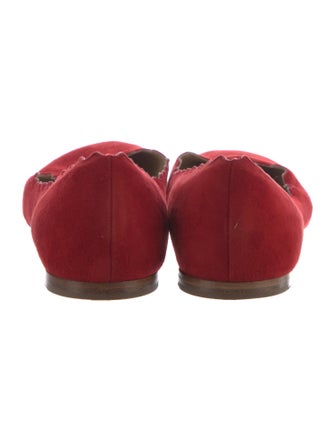 Chloé Suede Scalloped Accent Ballet Flats