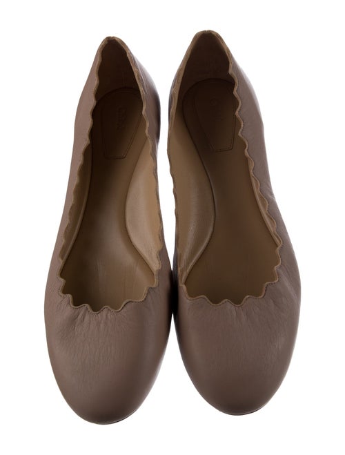 Chloé Leather Scalloped Accent Ballet Flats