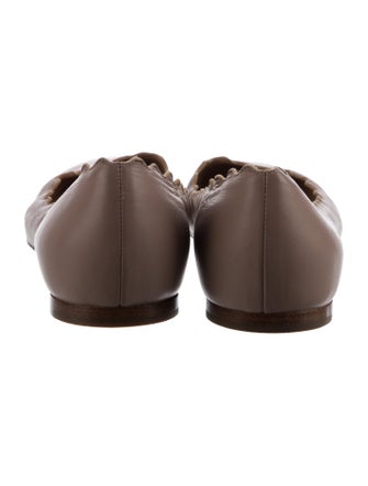 Chloé Leather Scalloped Accent Ballet Flats