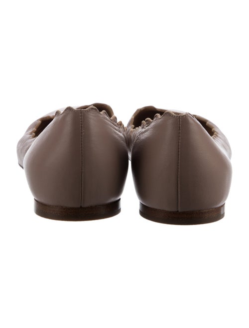 Chloé Leather Scalloped Accent Ballet Flats
