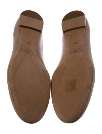 Chloé Leather Scalloped Accent Ballet Flats