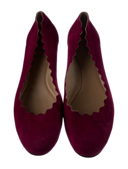 Chloé Suede Scalloped Accent Ballet Flats