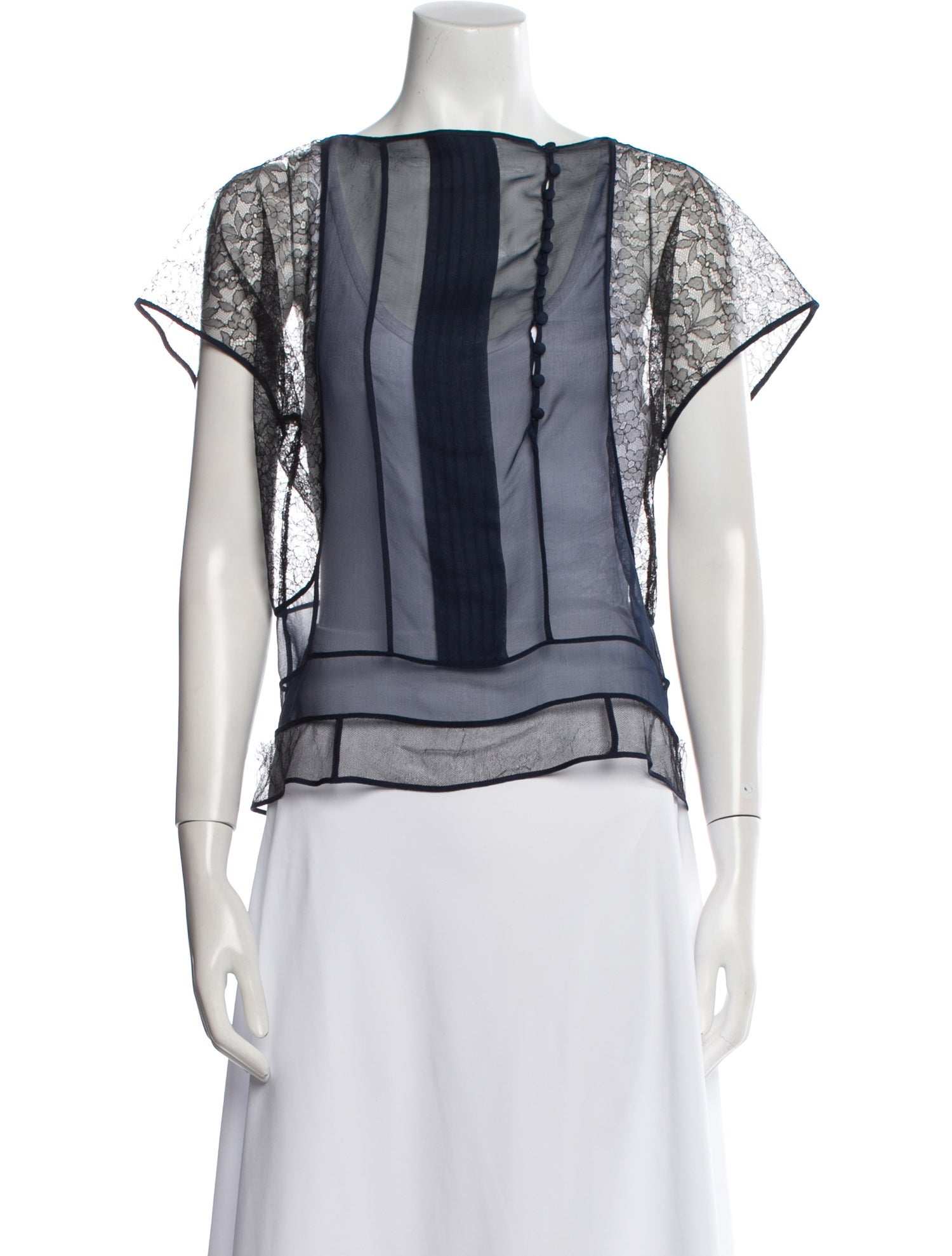 Chloé Silk Bateau Neckline Blouse