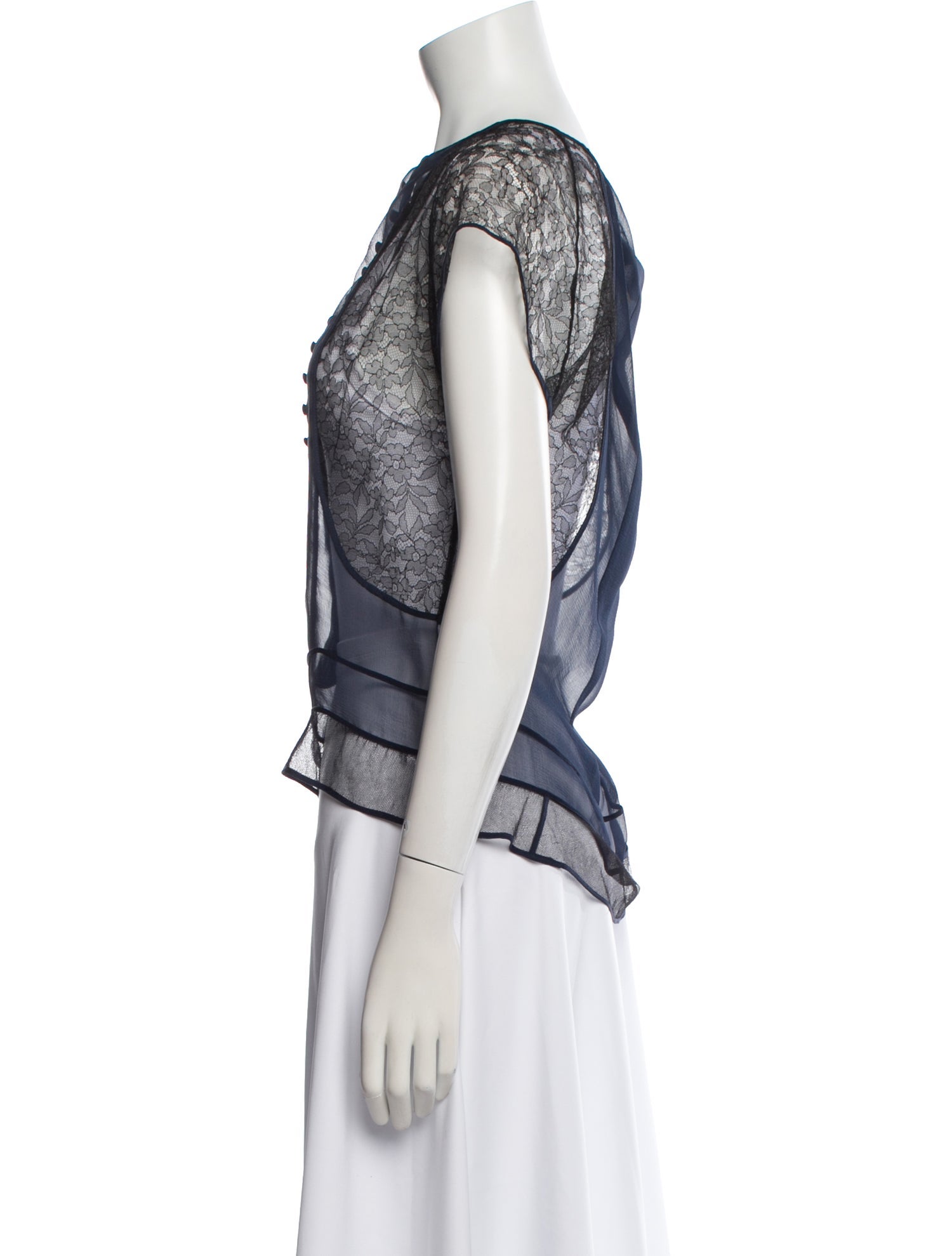 Chloé Silk Bateau Neckline Blouse