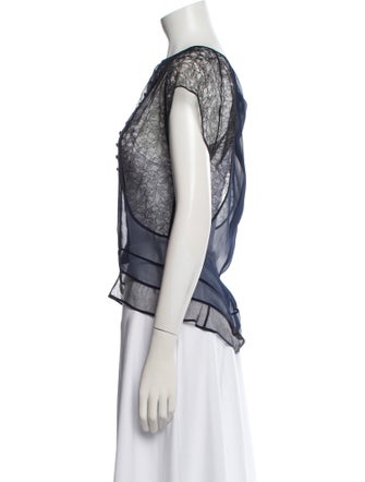 Chloé Silk Bateau Neckline Blouse