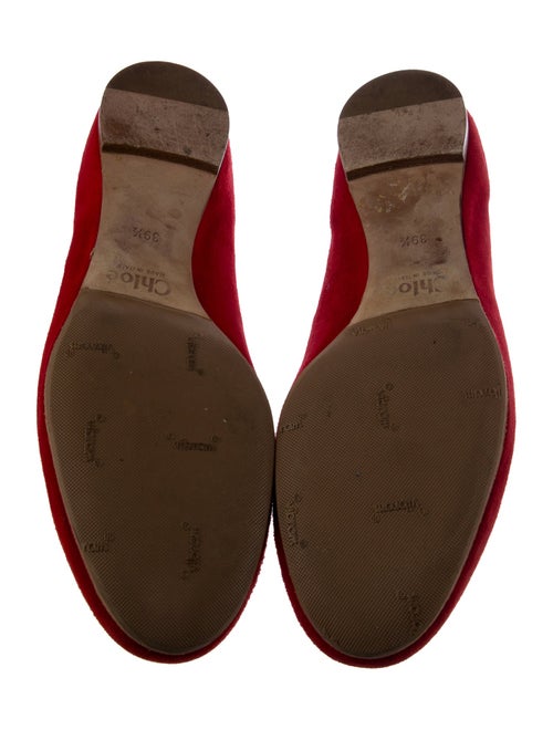 Chloé Suede Scalloped Accent Flats