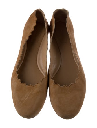 Chloé Suede Scalloped Accent Ballet Flats