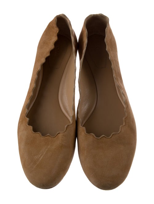 Chloé Suede Scalloped Accent Ballet Flats