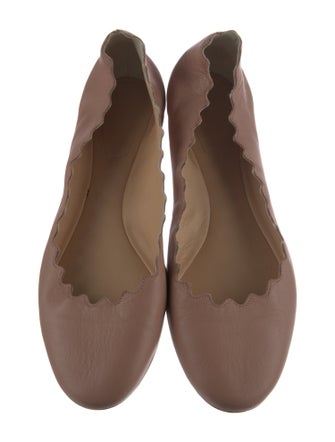 Chloé Leather Scalloped Accent Ballet Flats