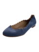 Chloé Suede Scalloped Accent Ballet Flats