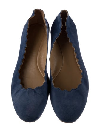 Chloé Suede Scalloped Accent Ballet Flats
